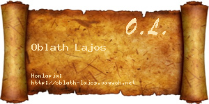 Oblath Lajos névjegykártya
