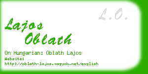 lajos oblath business card